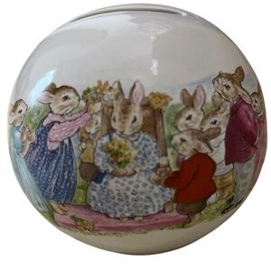 Royal Doulton Bunnykins Money Ball Coin Bank-Mothers Day Vintage 1988 England